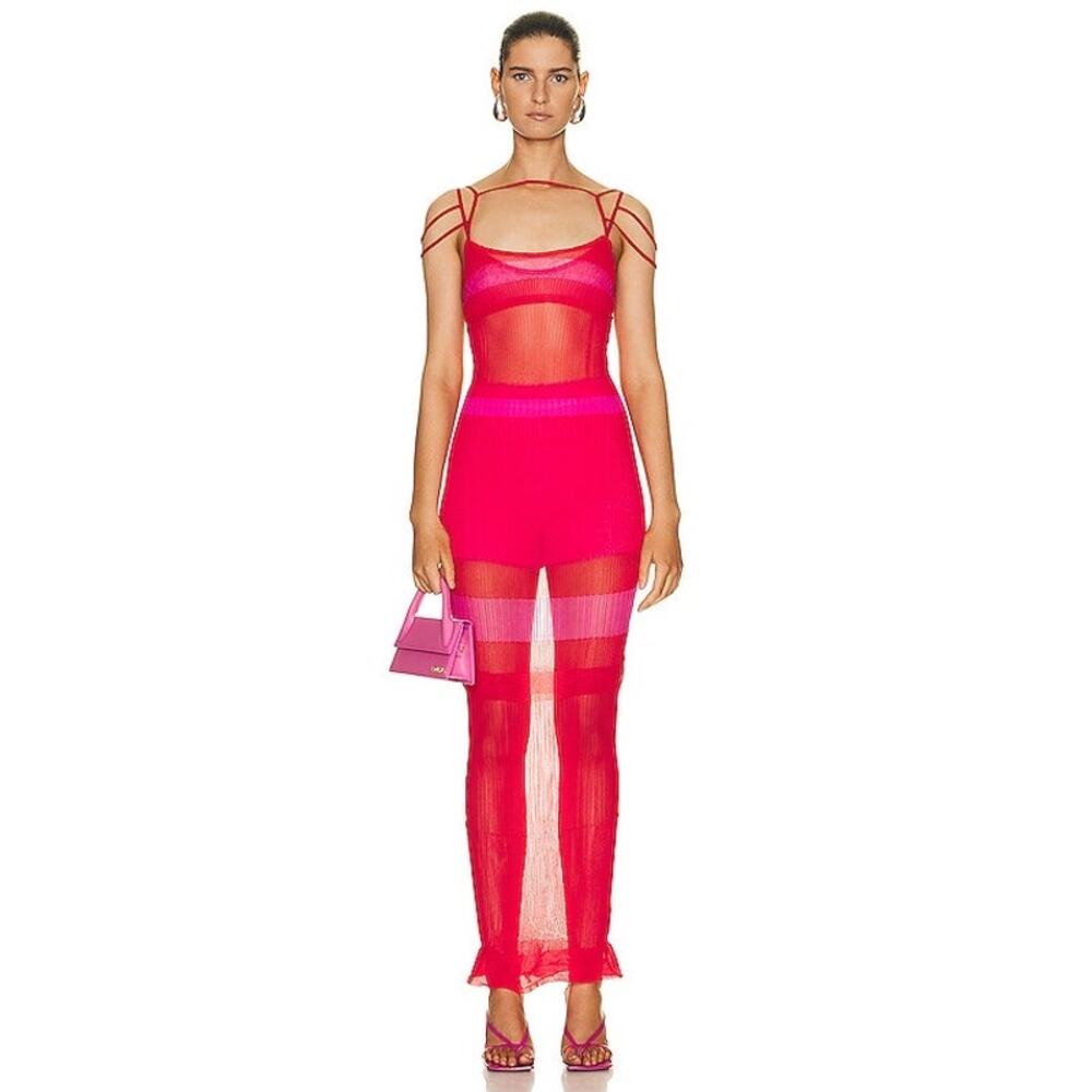 NWT JACQUEMUS La Robe Sognu in Red/Pink